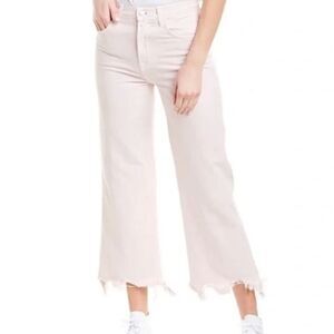 J Brand Joan Crop Denim High Waisted Wide Leg Distressed Uneven Hem - Women’s 27